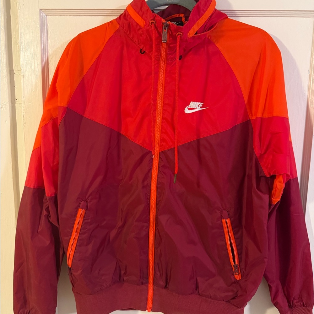 Nike Men's Colorblock Windbreaker Jacket - Red/Orange